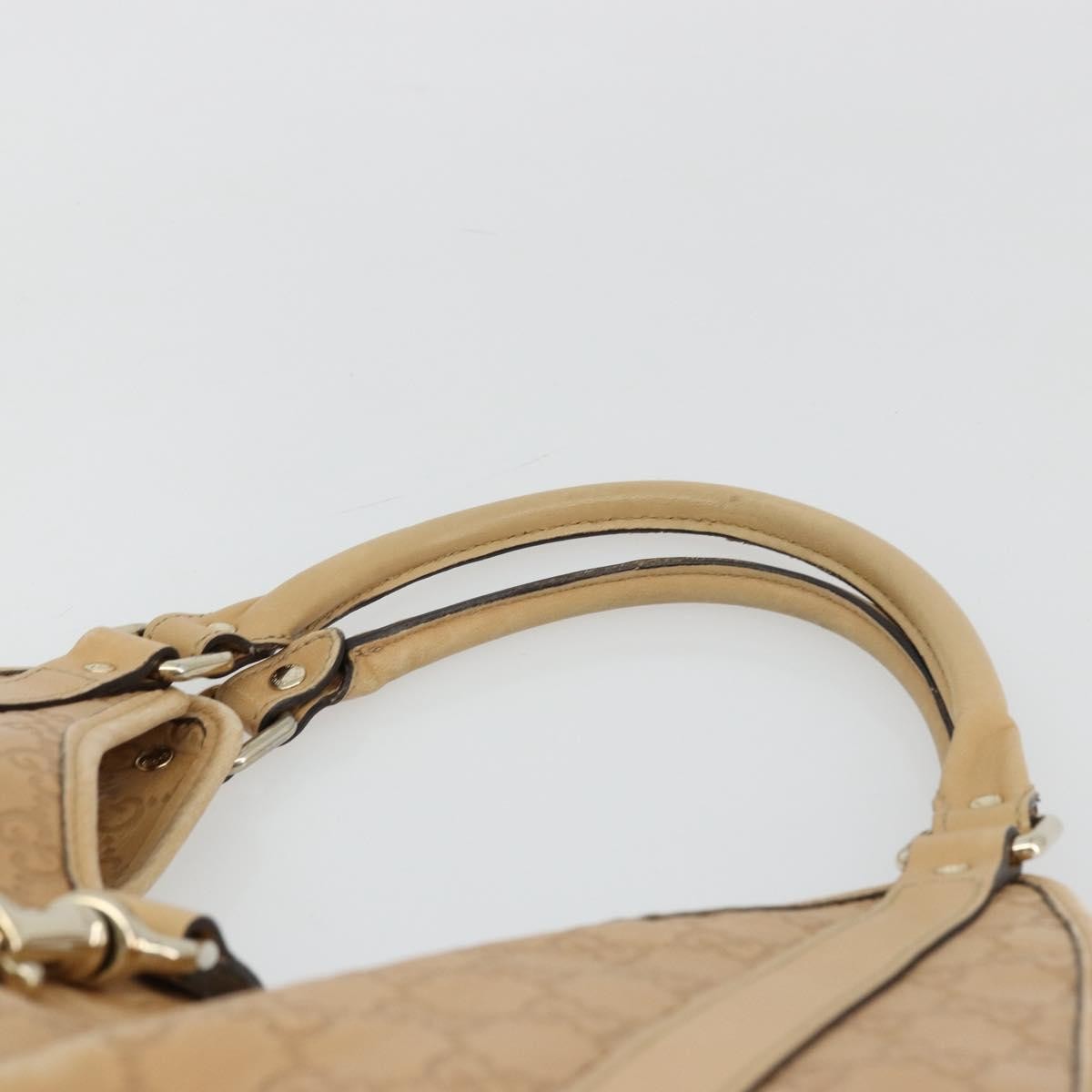 GUCCI GG Canvas Guccissima Jackie Bag Leather Gold Beige 203494 Auth ep14099