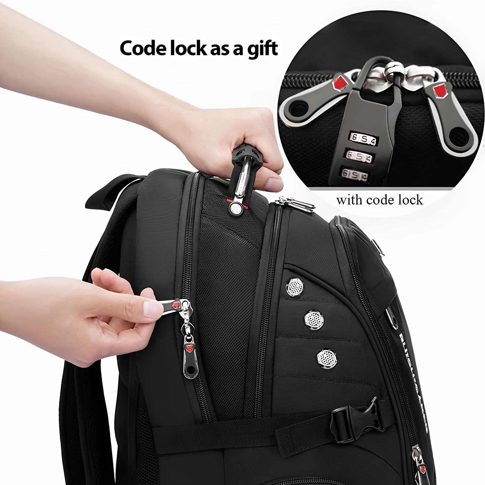 Waterproof 17.3/20 Inch Laptop Backpack Men USB Charging Swiss Backpack Travel