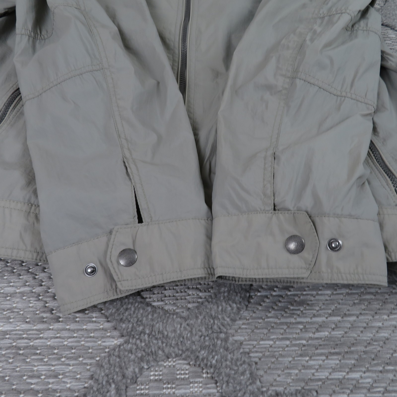 Lucky Brand Jacket Mens XXL Grey Nylon Moto Windbreaker Biker Utility Snap