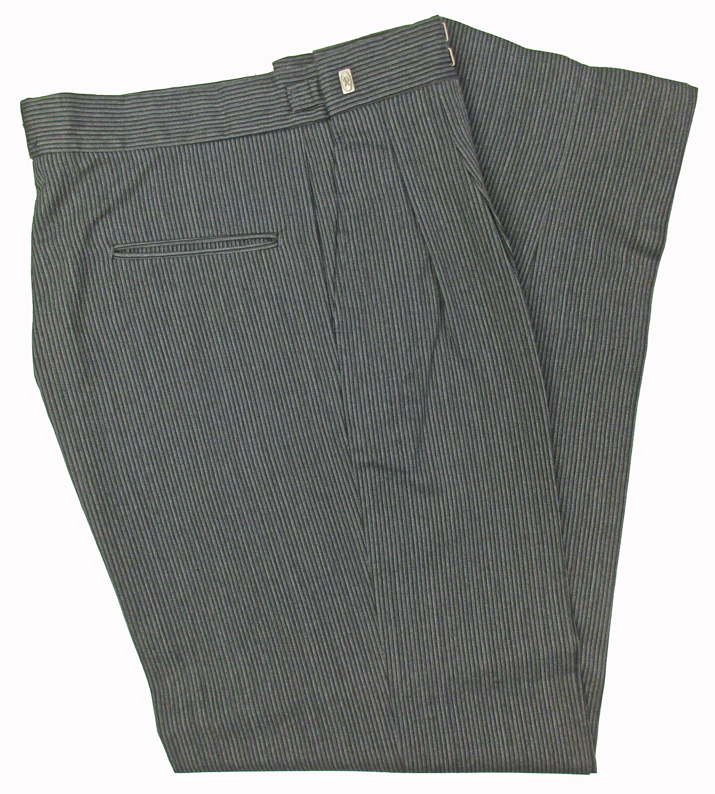 Men’s Raffinati Morning Dress Pants 27–29″ Waist Regular Rise Hickory Stripe