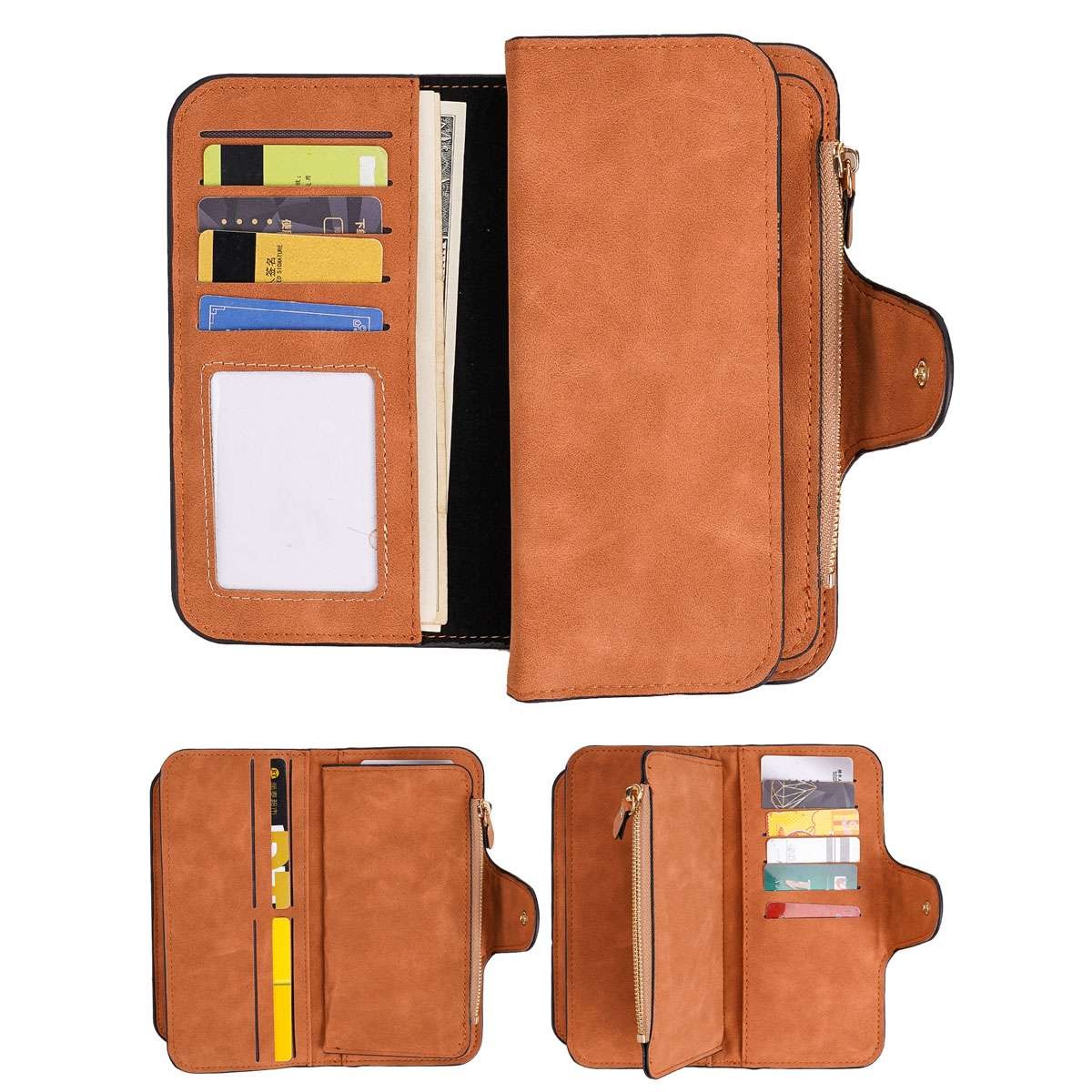 Large Capacity Women Leather Wallet Long Clutch Card Holder Purse Hasp Handbag