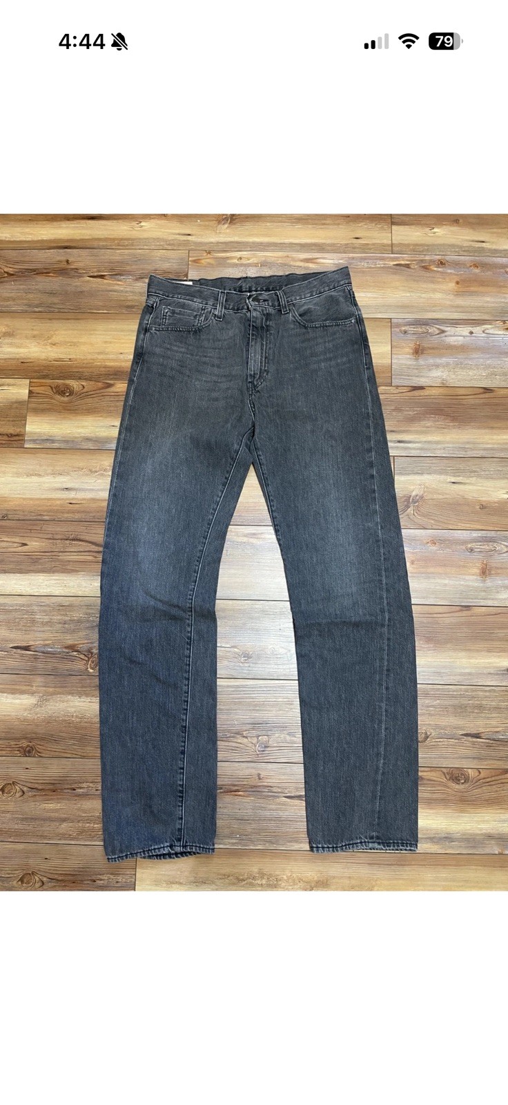 Levi 505 Selvedge Denim, Dark Wash Black 100% Cotton, 33X34