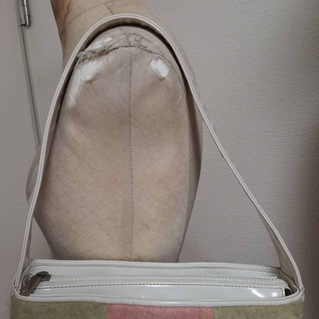 Courreges One Shoulder Bag Green Pink 10.6 inch