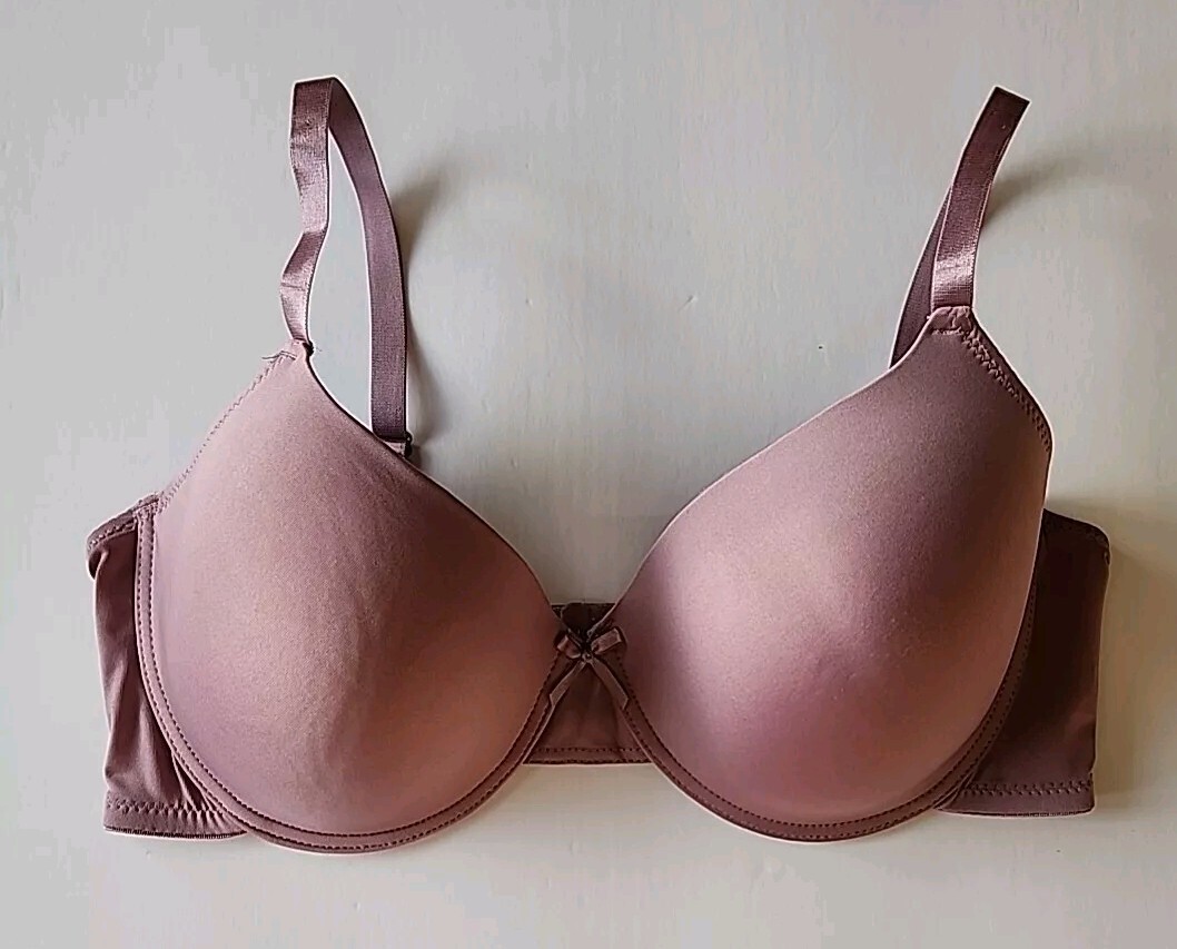 Just Be Womens Underwire Padded Bra Purple Liliac 44D Normal Strap Full Coverage