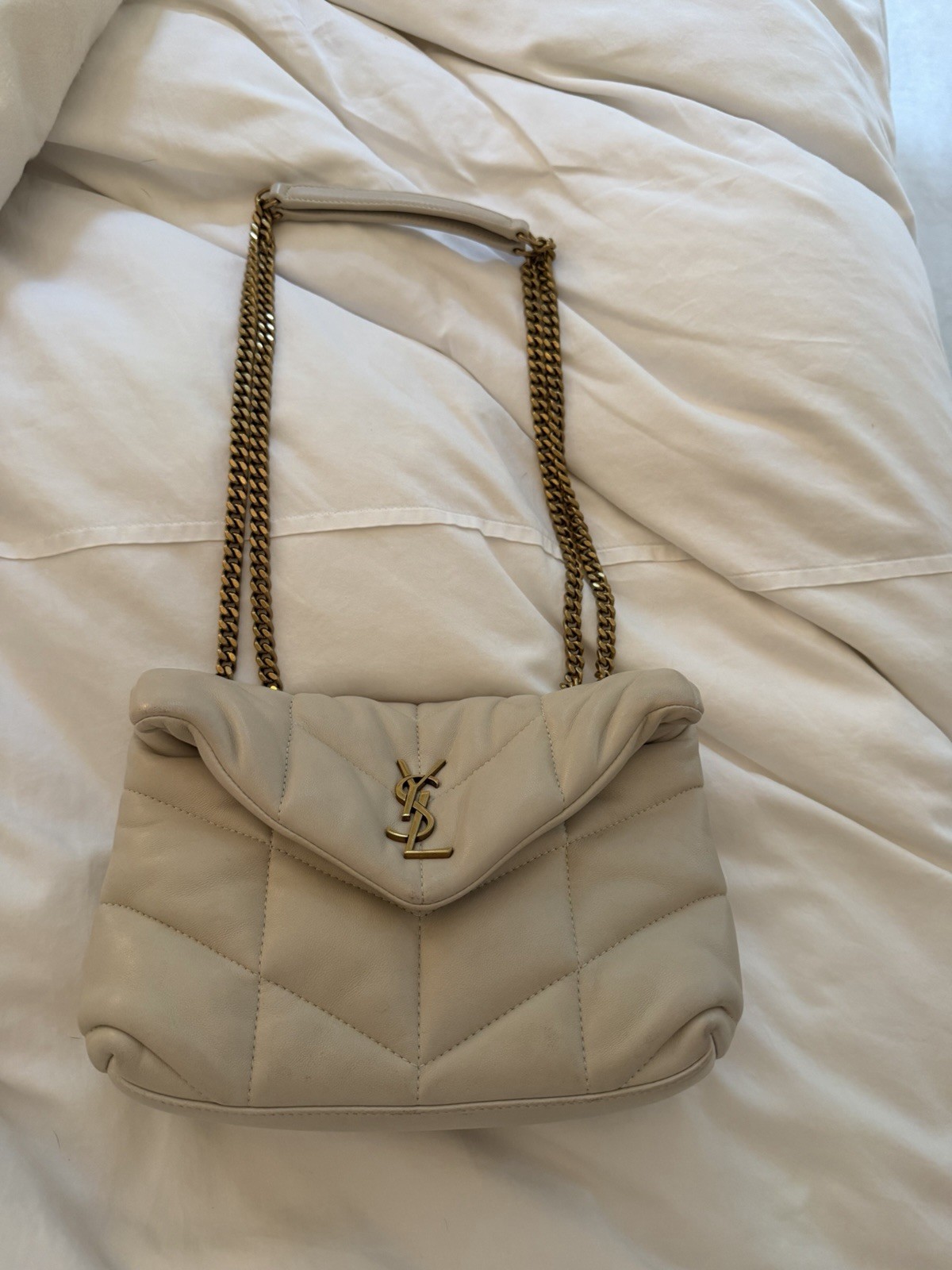 Saint Laurent YSL Cream toy puffer