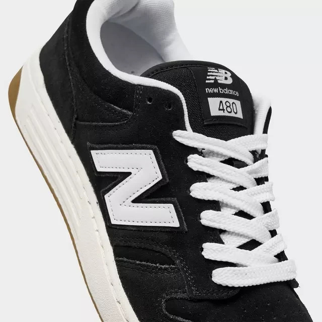 New Balance BB480 Men’s Casual Shoes BB480TPN Black White Sz 8.5 NIB