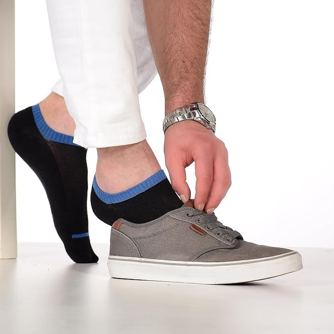 MEN Invisible No-Show COTTON Socks, MEDIUM, MULTI-COLOR, Casual, 6 Pair