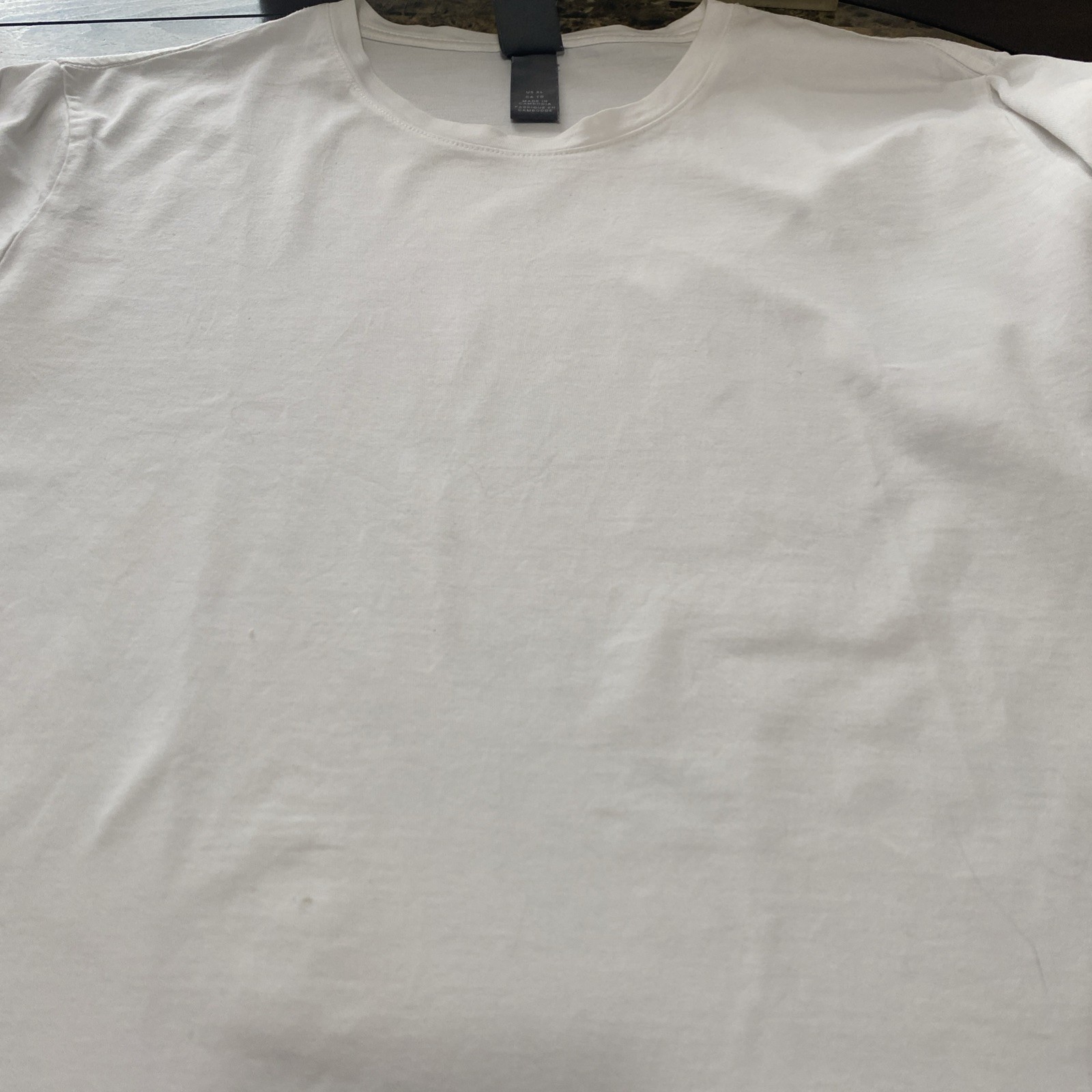 H&M 100% Cotton Summer White Vacation T-shirt Classic Ringer Size XL