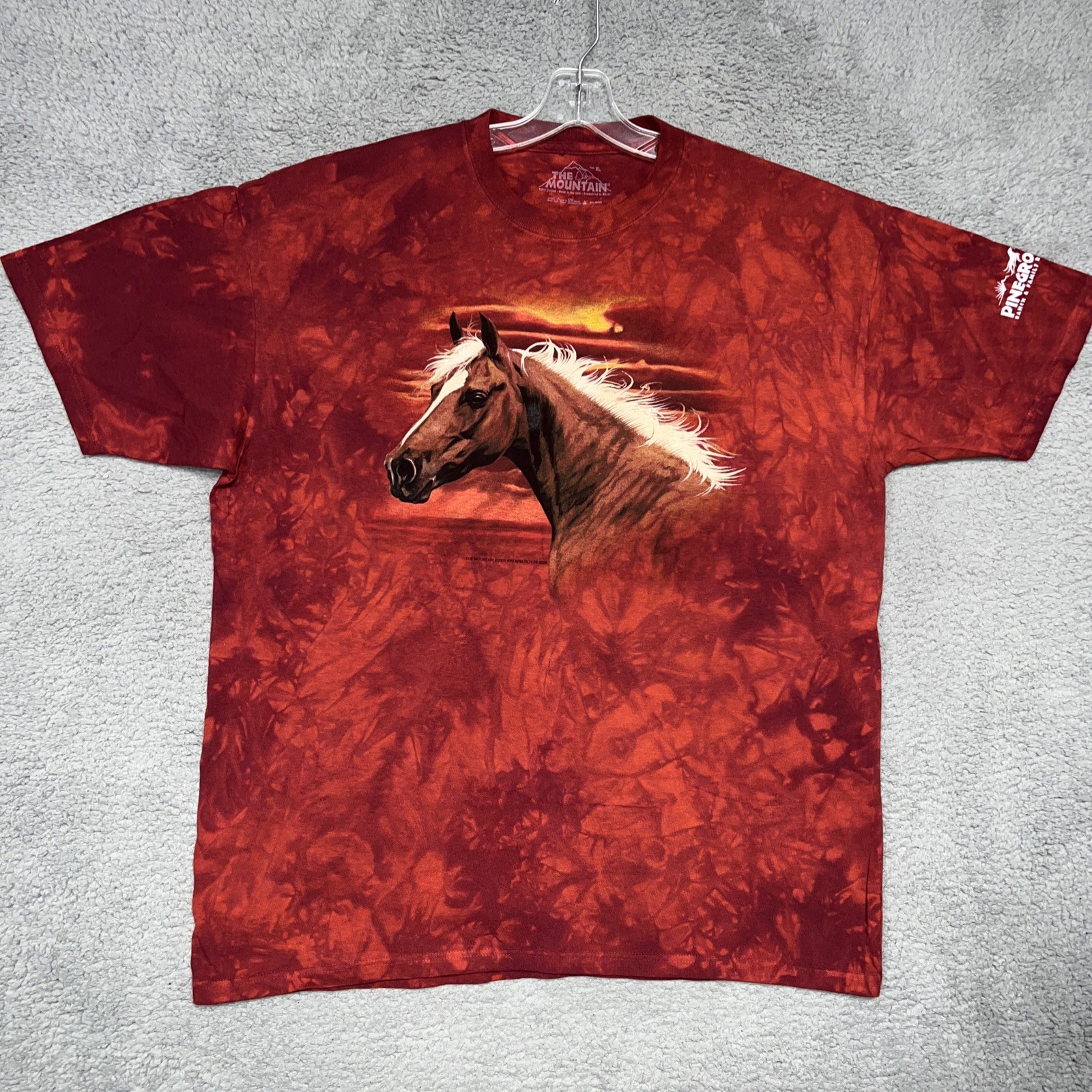 The Mountain Horse T Shirt Mens Sz XL Red Tie Dye Pinegrove Kim McElroy 2007 Tee