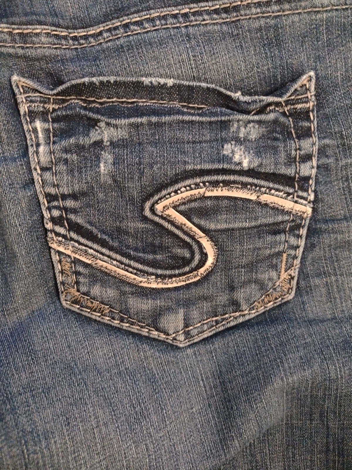 Silver Denim Jeans Women’s Suki Ankle Slim Size 29×27 Distressed Stretch