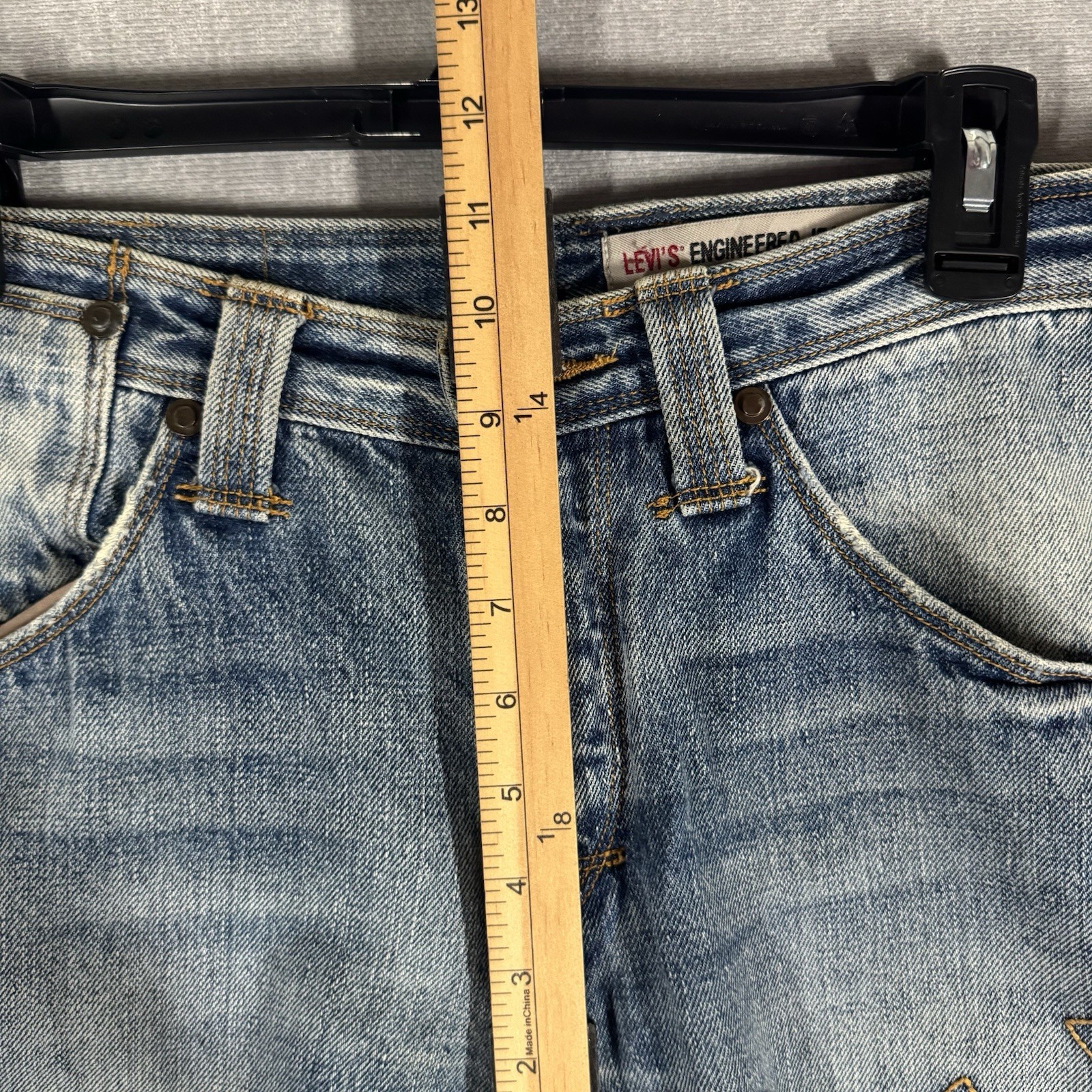 RARE Levi’s Engineered Jeans Twisted Denim Vintage 1999 Mens 30×33 Indigo Skull