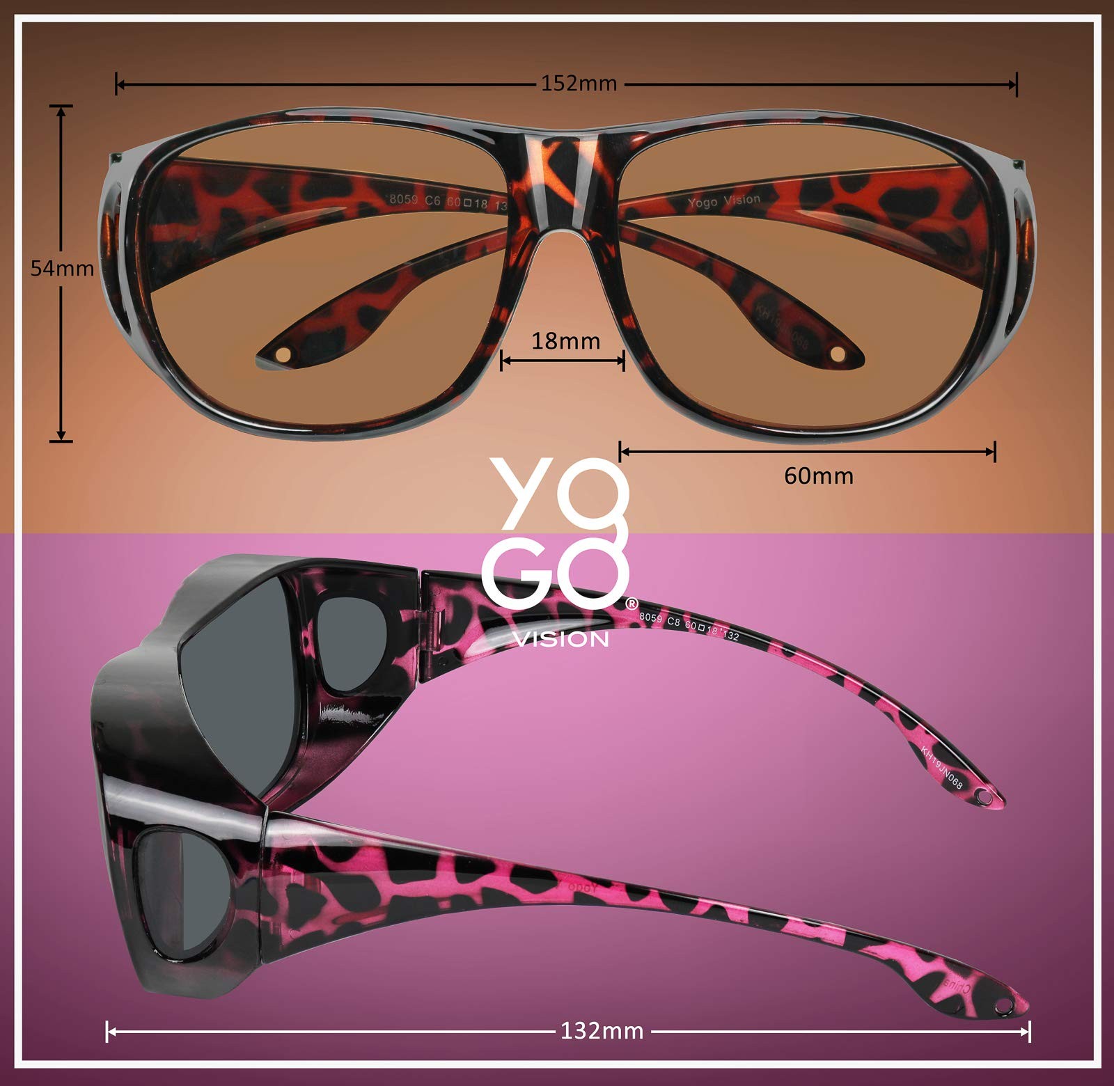 Fit Over Wrap Sunglasses Polarized Lens Wear Over Eyeglasses 100% UV Protection