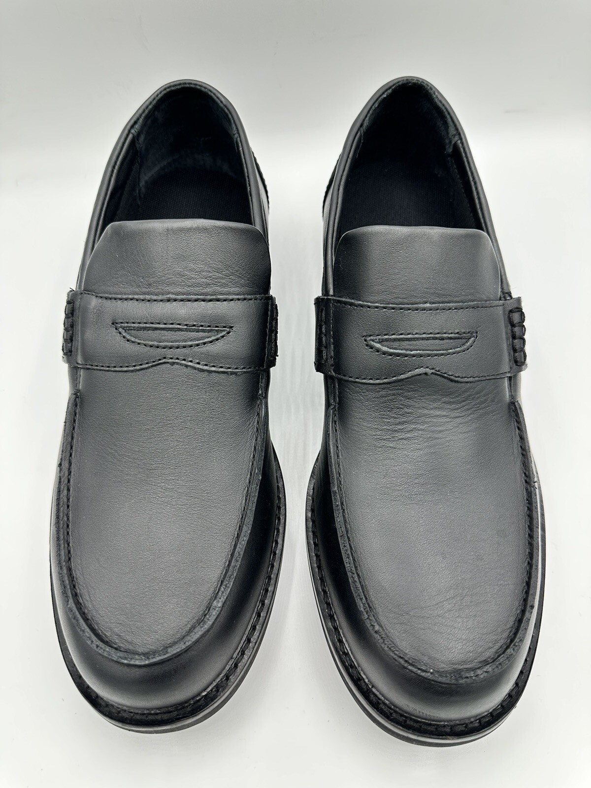 Apex Lexington LT200M Loafers Black Leather Adjustable Straps Mens Size 10.5 NEW