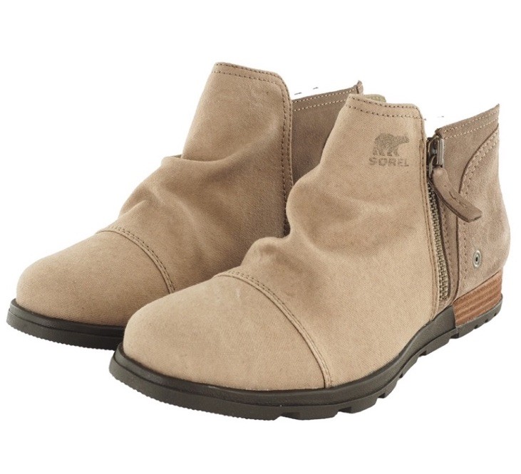 Sorel Major Low Size 6 Tan Canvas Suede Ankle Side Zip Ankle Boots Outdoors New