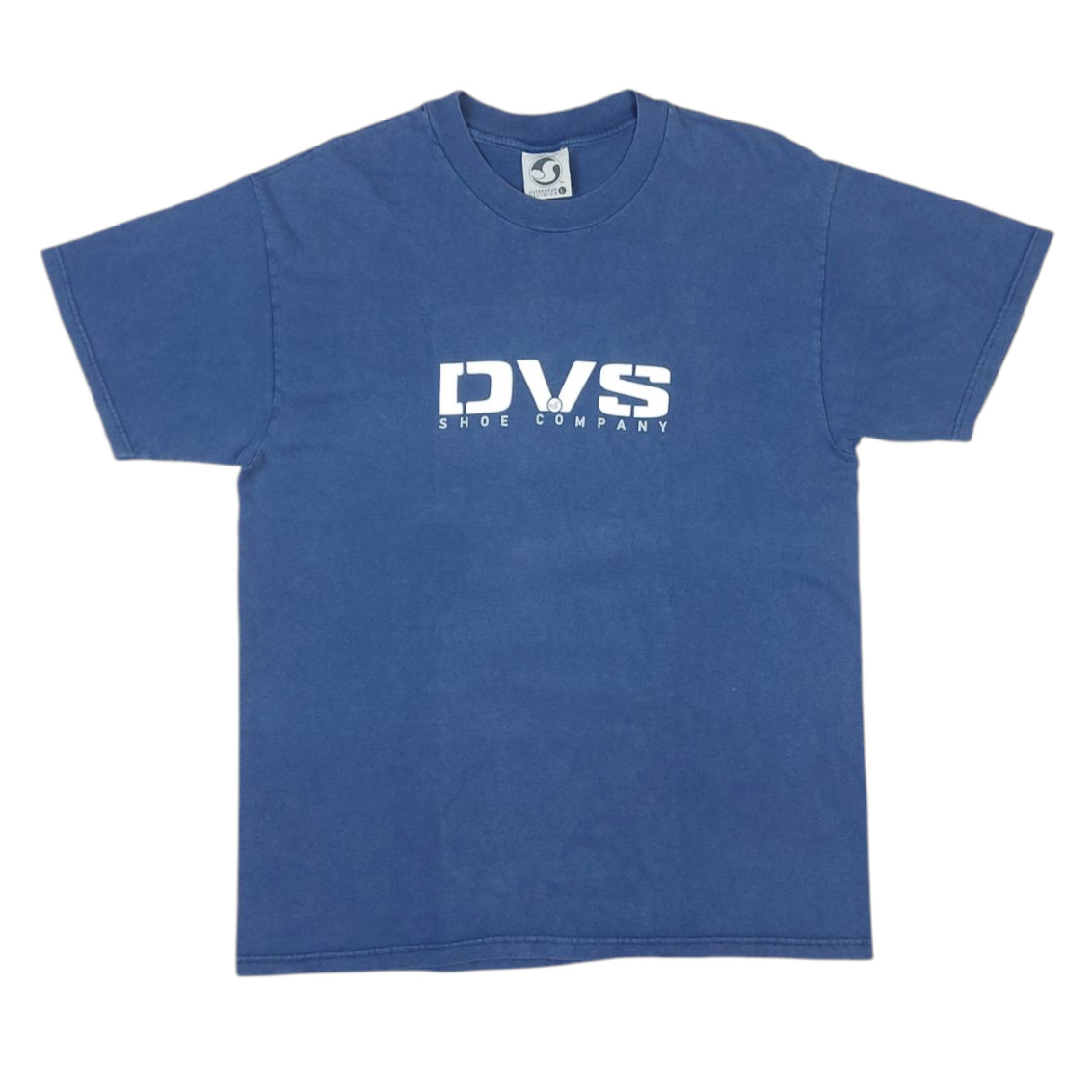 Vintage 90s DVS Shoes Company Skateboard Double-Sided Blue Navy T-Shirt L/XL