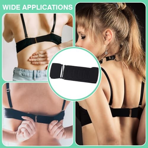4 Pcs Bra Strap Extender for Women Black 5 Hook Bra Back Extender Adjustable