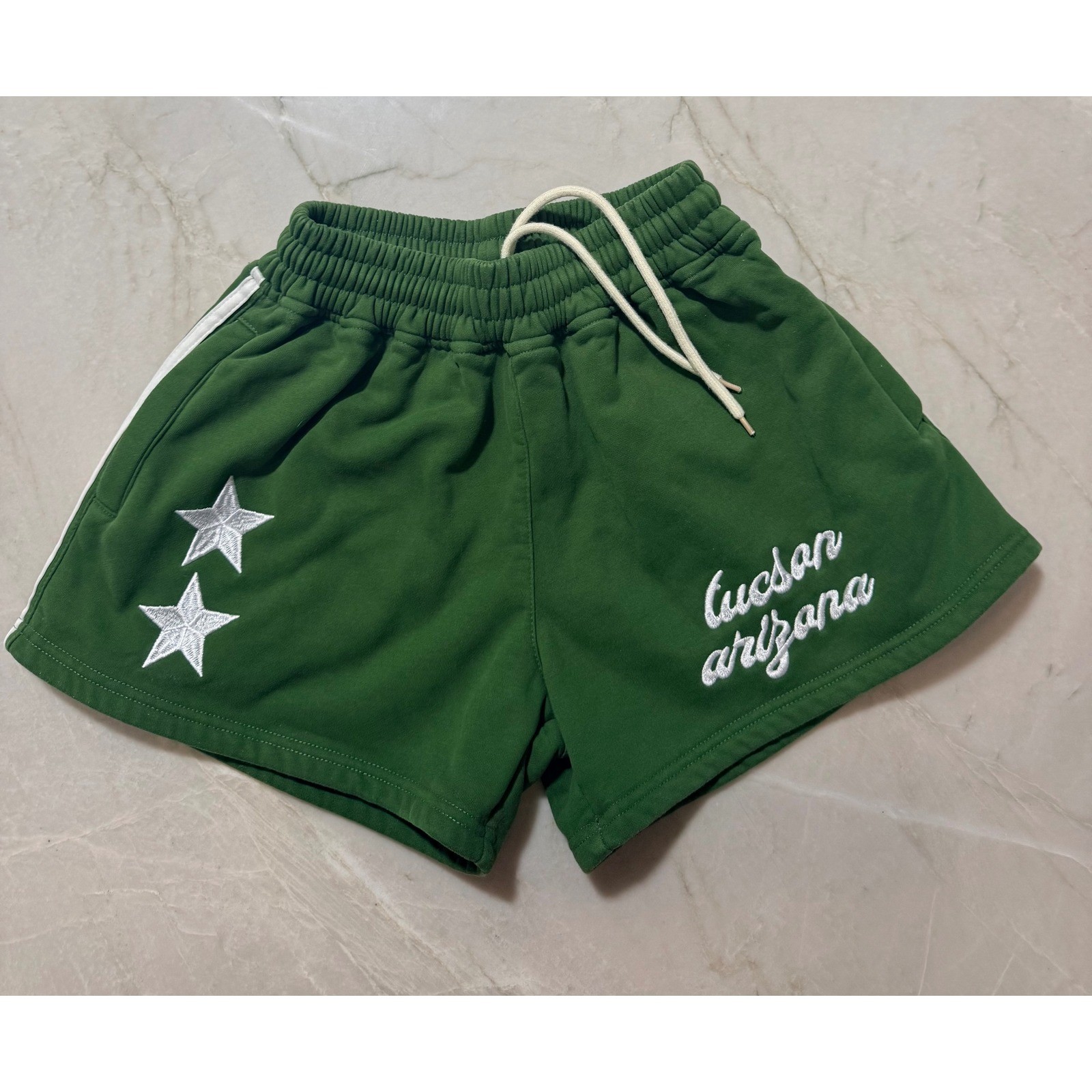 Mitch Flippo MFG Tucson Arizona Green Sweat Short Stars Athletic Women Small 145