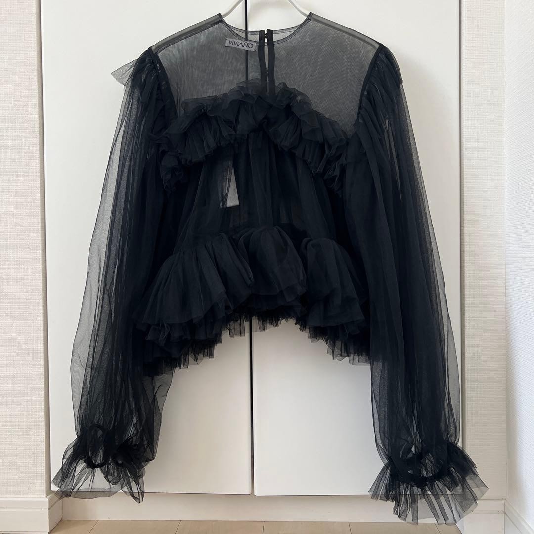 VIVIANO Layered Tulle Blouse Top Size M Studious Limited Edition
