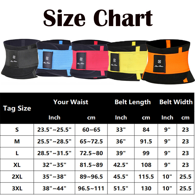 Women Waist Trainer Sauna Neoprene Sweat Belt Tummy Control Yoga Gym Body Shaper