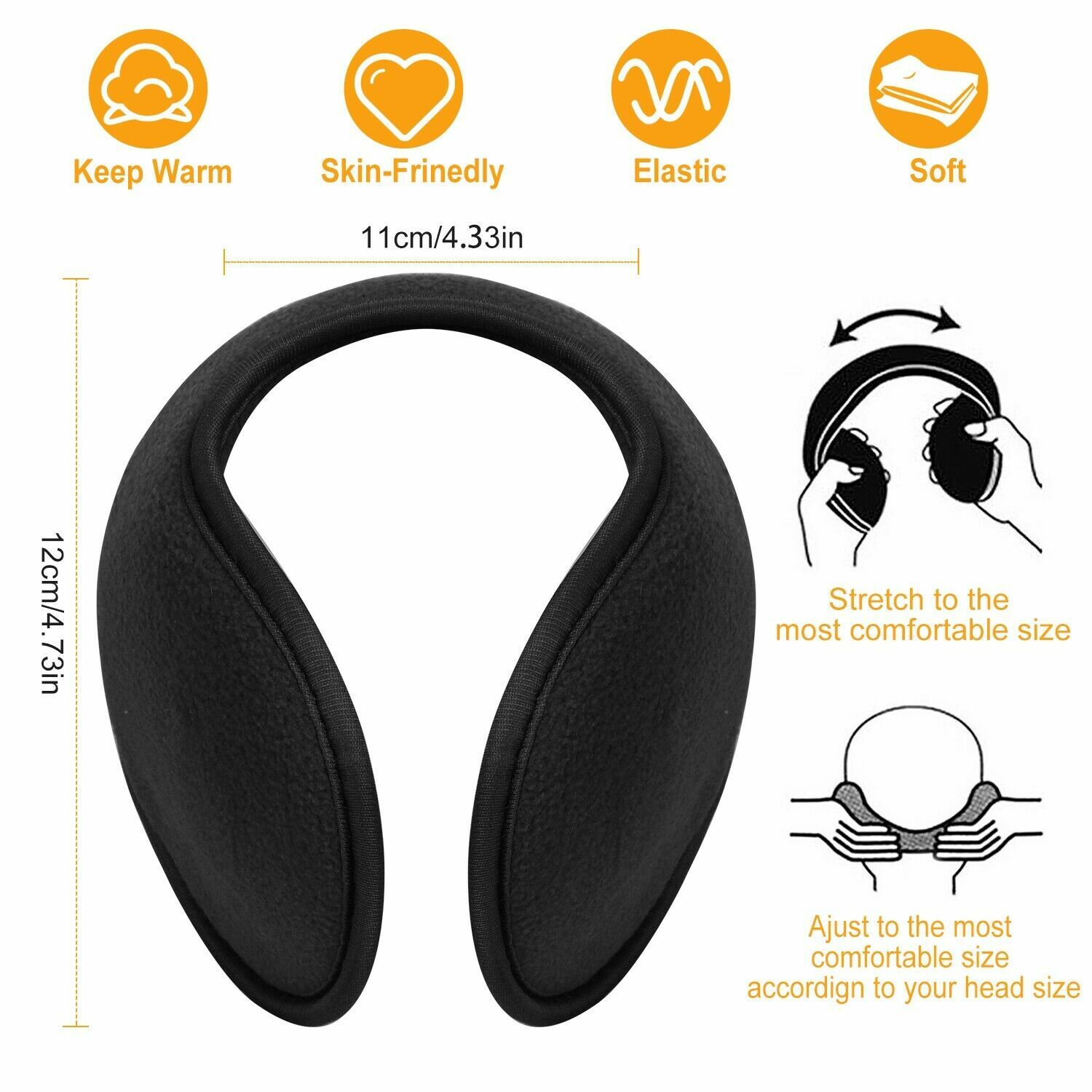 Ear Muffs Winter Ear warmers Fleece Earwarmer Men Women Behind the Head Band