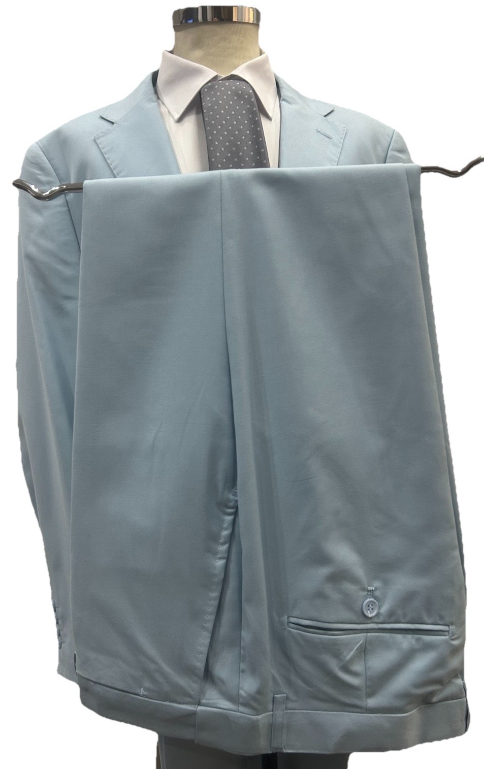 Men’s Light Blue Slim Fit Dress Made In Italy Summer 46 48 50 52 54 58