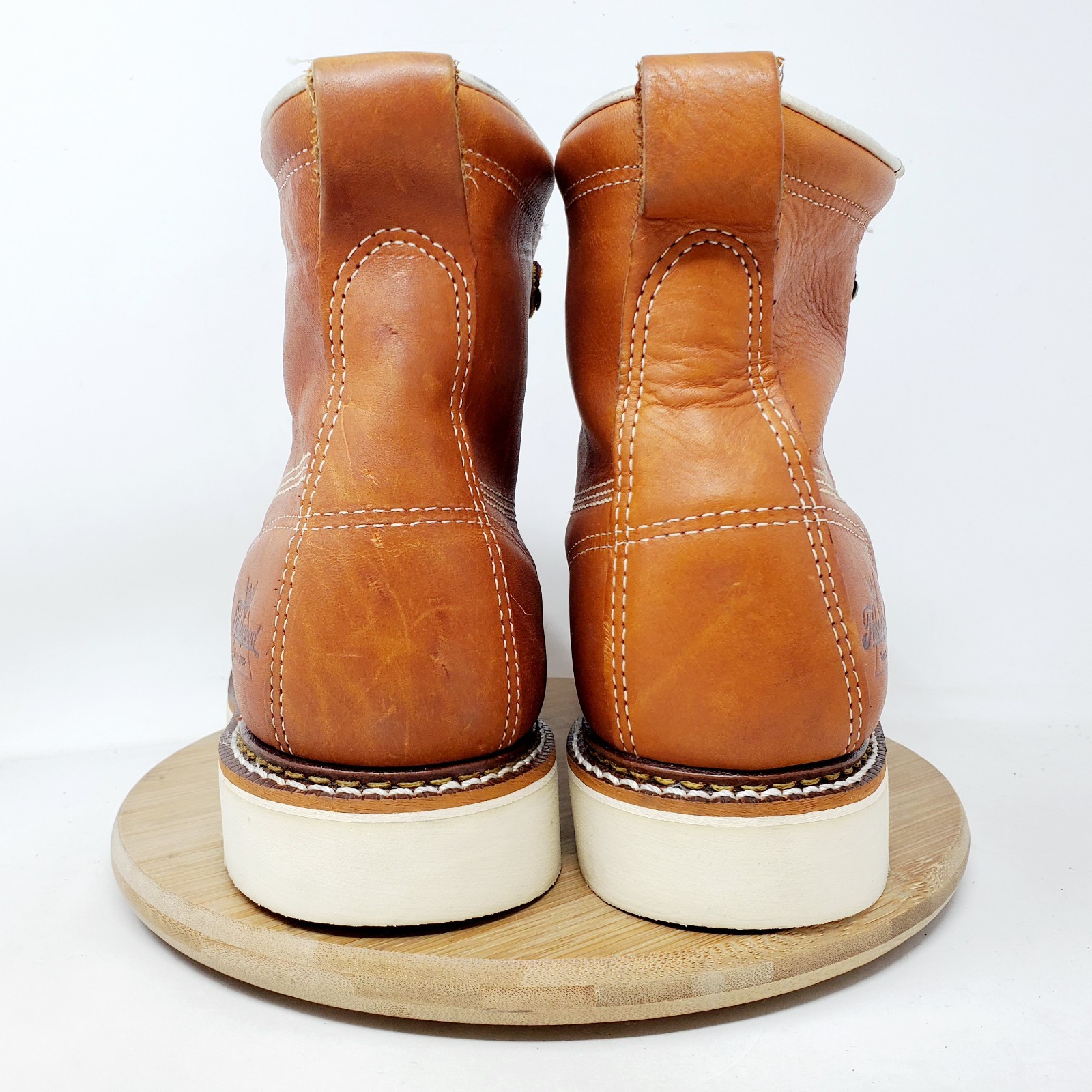 Thorogood American Heritage 6″ Boots Mens 8 D Safety Moc Toe Wedge Heel Work USA