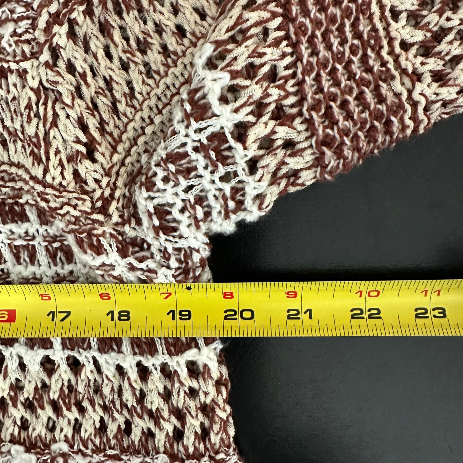 25 South Boho Fringe Open Front Cardigan Sweater Knit Geometric Pattern