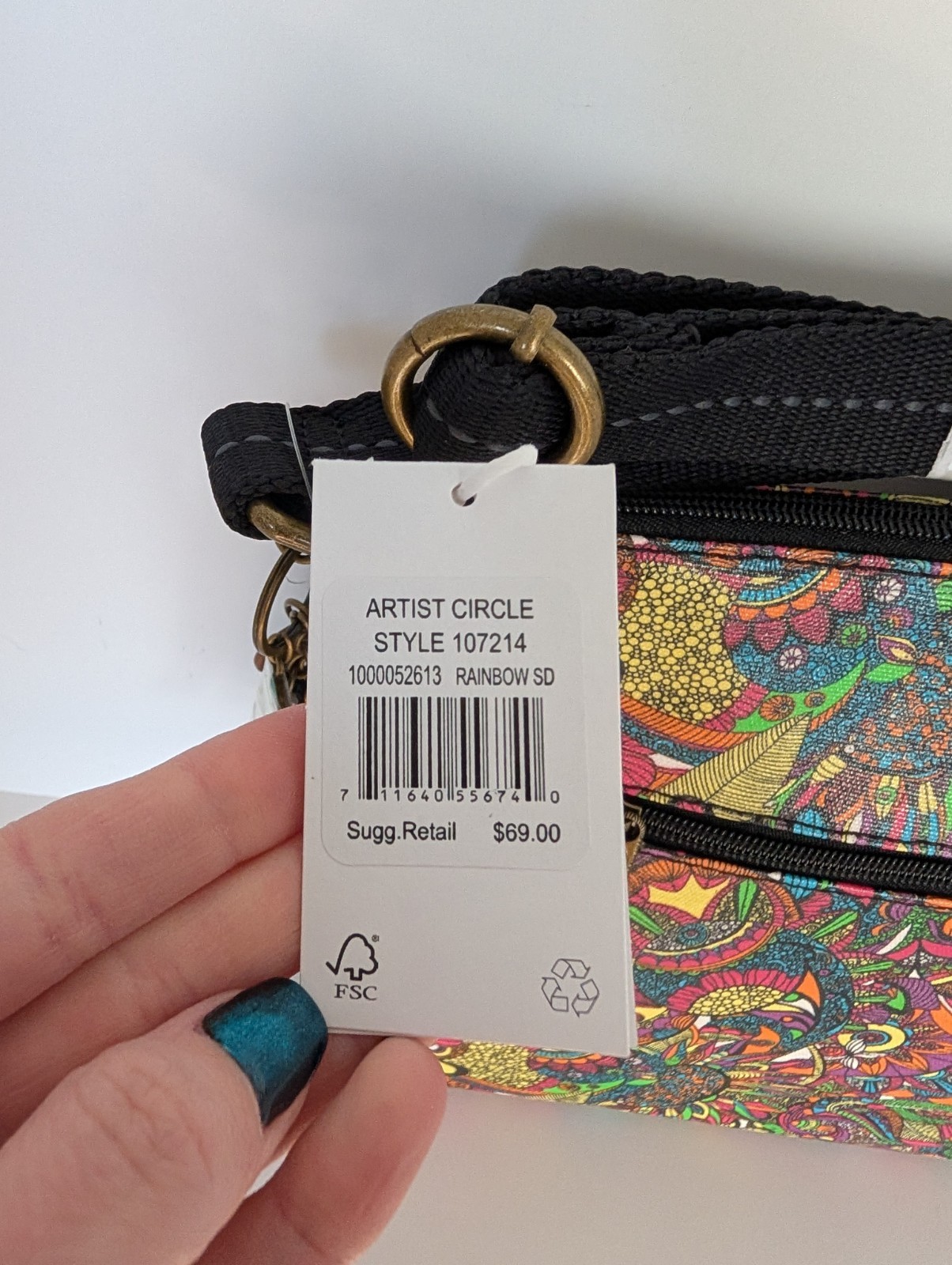 Sakroots Artist Circle Colorful Floral Crossbody Purse~BRAND NEW w/ TAGS