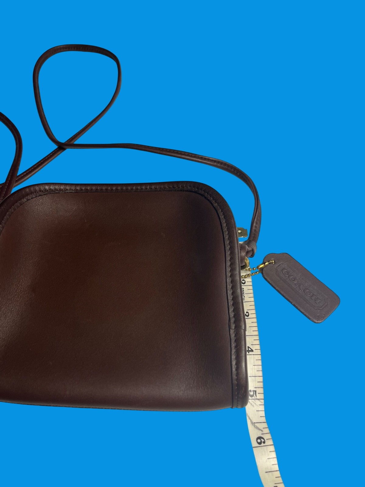 Vintage Coach Abby Brown Leather Mini Crossbody Bag #9017 Great Condition