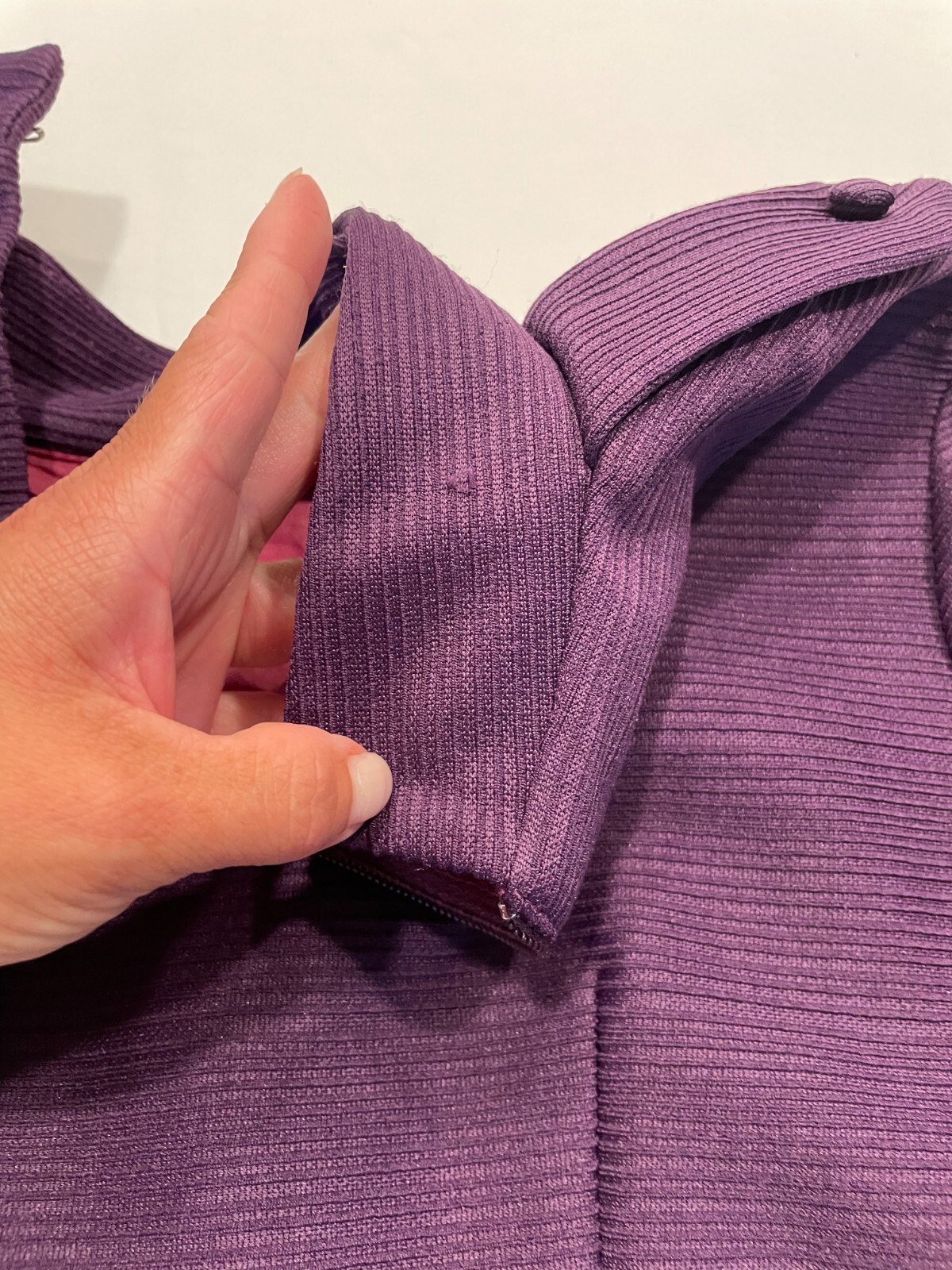 Vintage Burt Stanley Layered Twofer Dress 16 Two Tone Colorblock Purple Gray