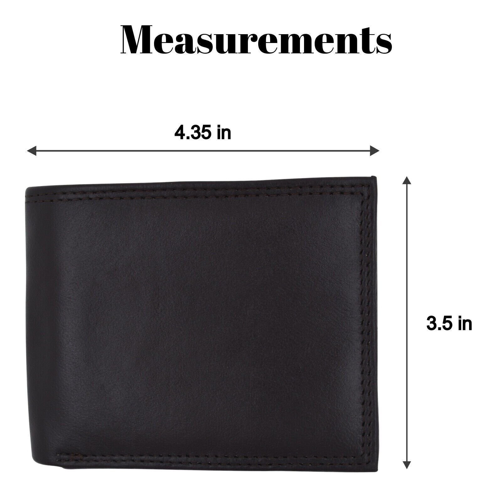 RFID Blocking Mens Genuine Leather Black Flap Credit Card ID Holder Slim Bifold
