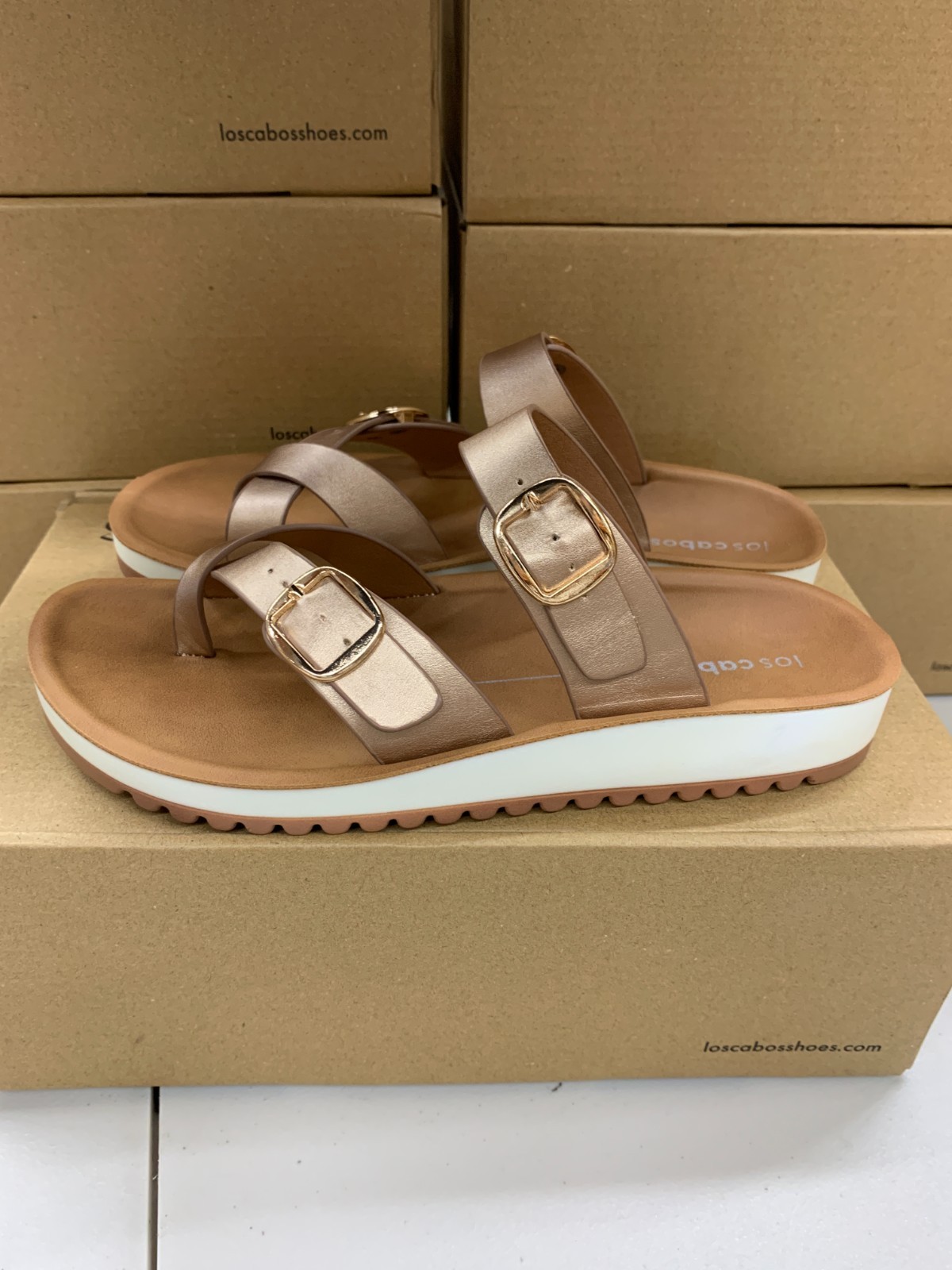 Los Cabos Nin Rose Gold Women’s EU 37 38 39 40 41 42 Sandal Slide