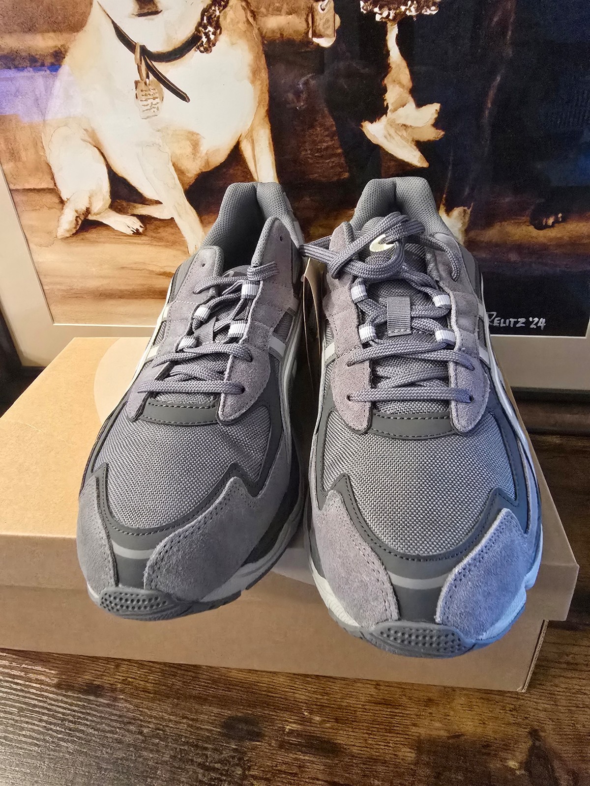 ASICS GEL-NYC 2055 1203A755 021 Carbon Cement Grey Sports Style Shoes Size 13 US
