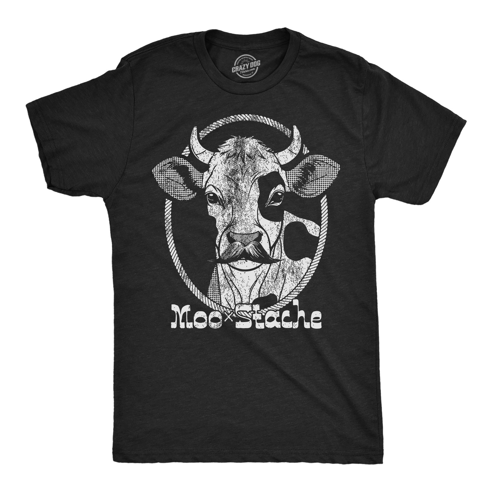 Mens Funny T Shirts Moo Stache Sarcastic Cow Graphic Novelty Mustache Tee for