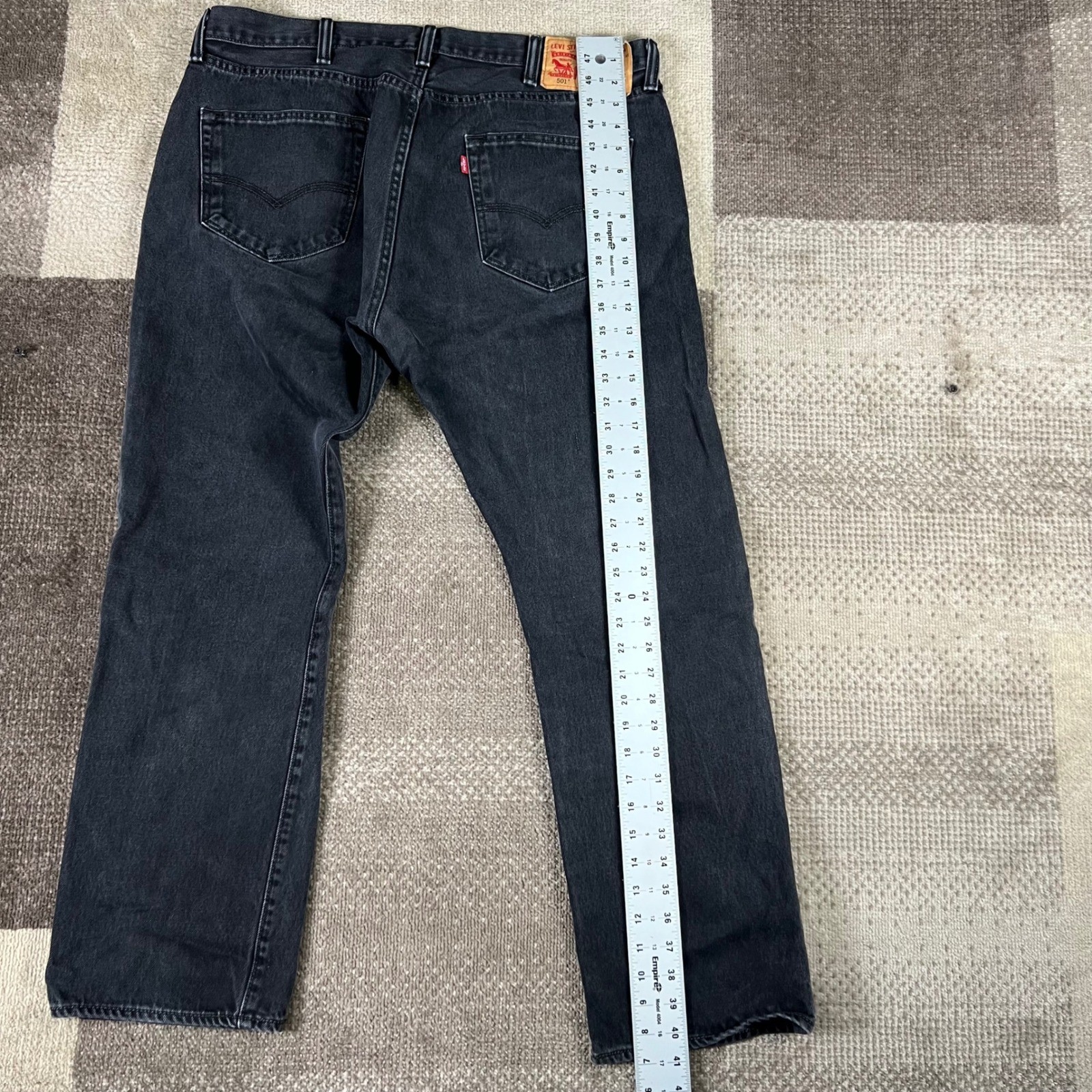 Levi’s 505 Regular Fit Classic Straight Leg Black Denim Jeans Mens 38X30