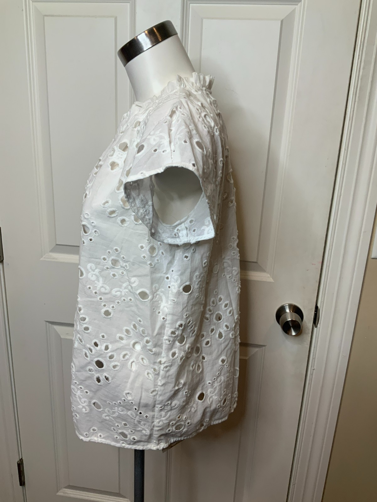 Figue Chalk White Fia Top Floral Eyelet Shirt, Size XS, NWT! $398