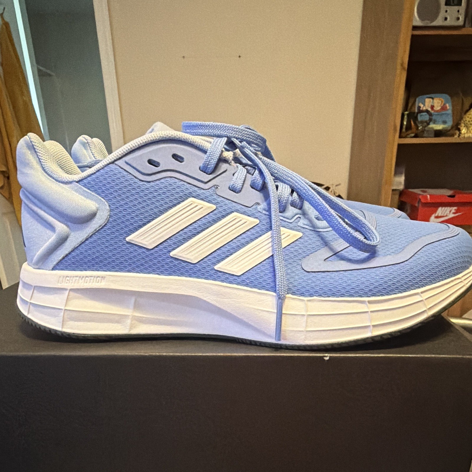 adidas Duramo 10 Men’s Cushioned Running Sneakers Blue/White Mesh Rubber HQ4151