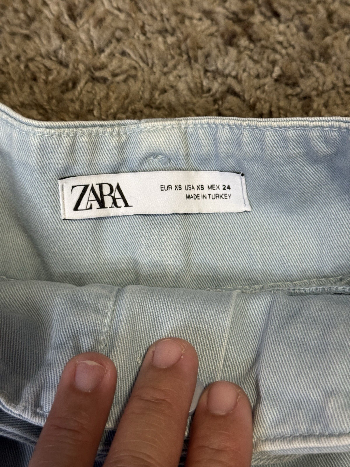 ZARA Belted High Waist Paper Bag Shorts Casual Travel Beach Coastal Sz XS 26”