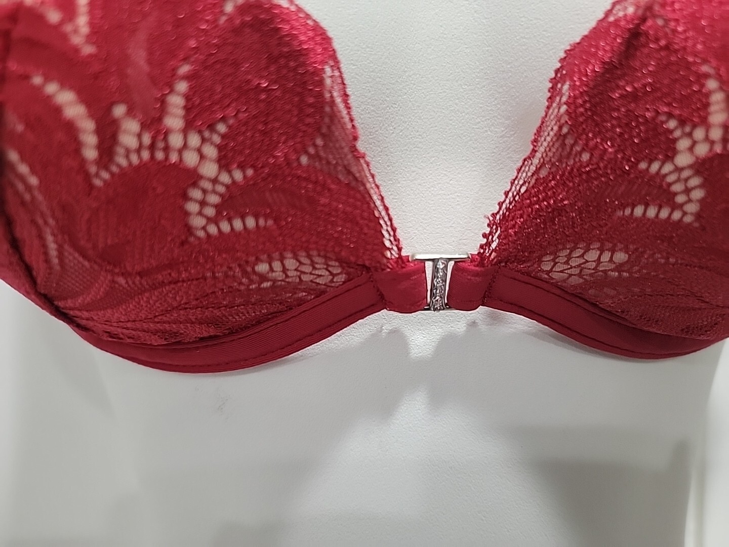 Adored By ADORE ME Red Layla PushUp Bra Padded Lace 32 34 36 38 40 DD D C B A