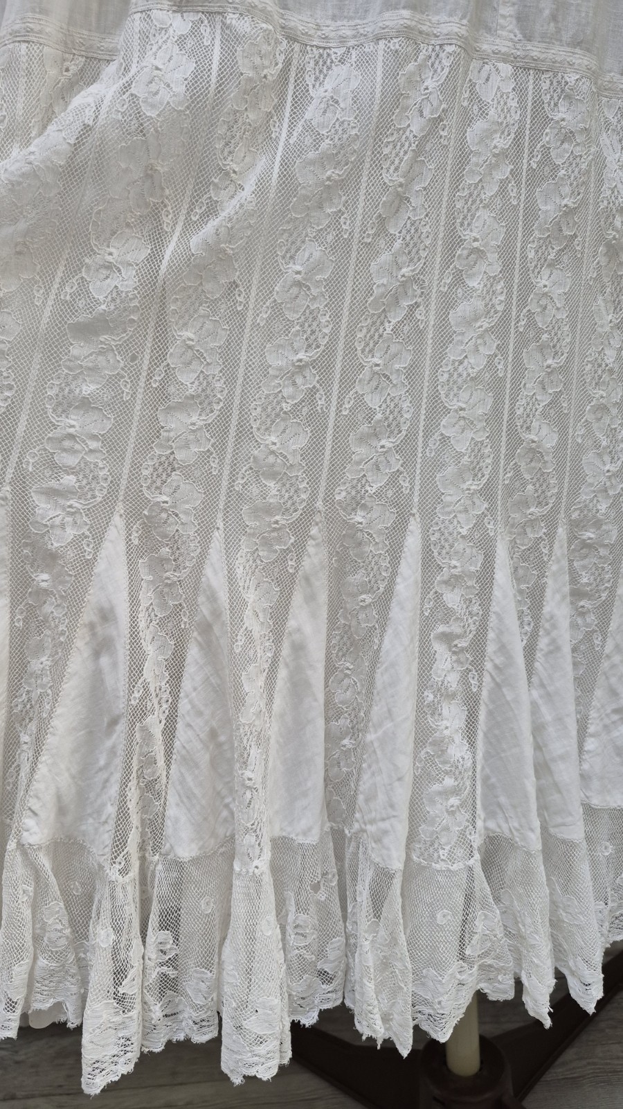 Antique 1900’s White Cotton & Lace Princess Petticoat Slip Dress – Size XXS