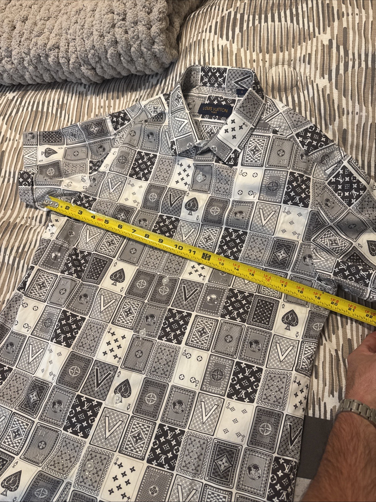 Louis Vuitton Playing Card Print Button Shirt Mens Large L Japan Rare Kim Jones