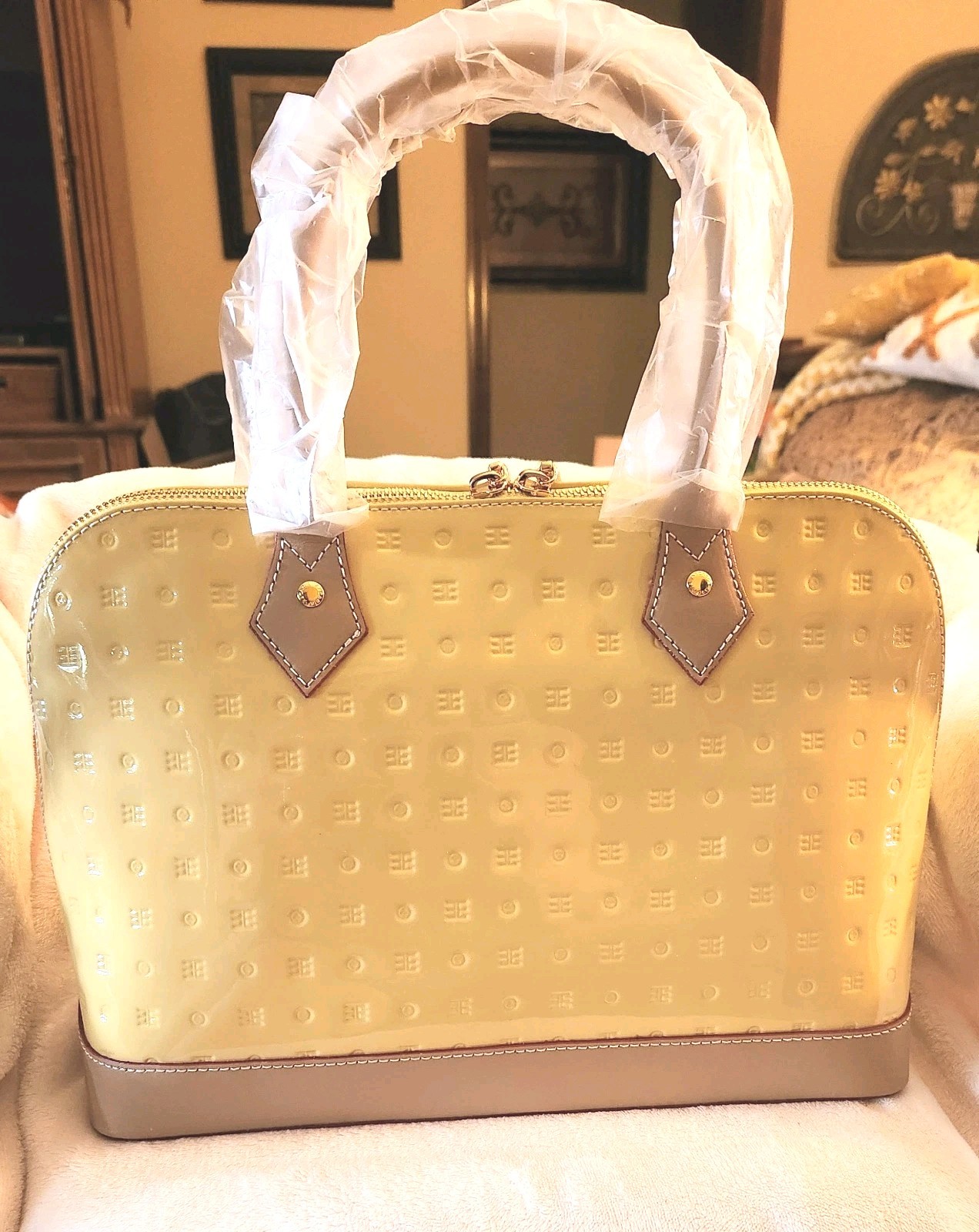 Arcadia Italian Bugatti 🍋 Lime Patent Leather Natural Trim #3614 NWT