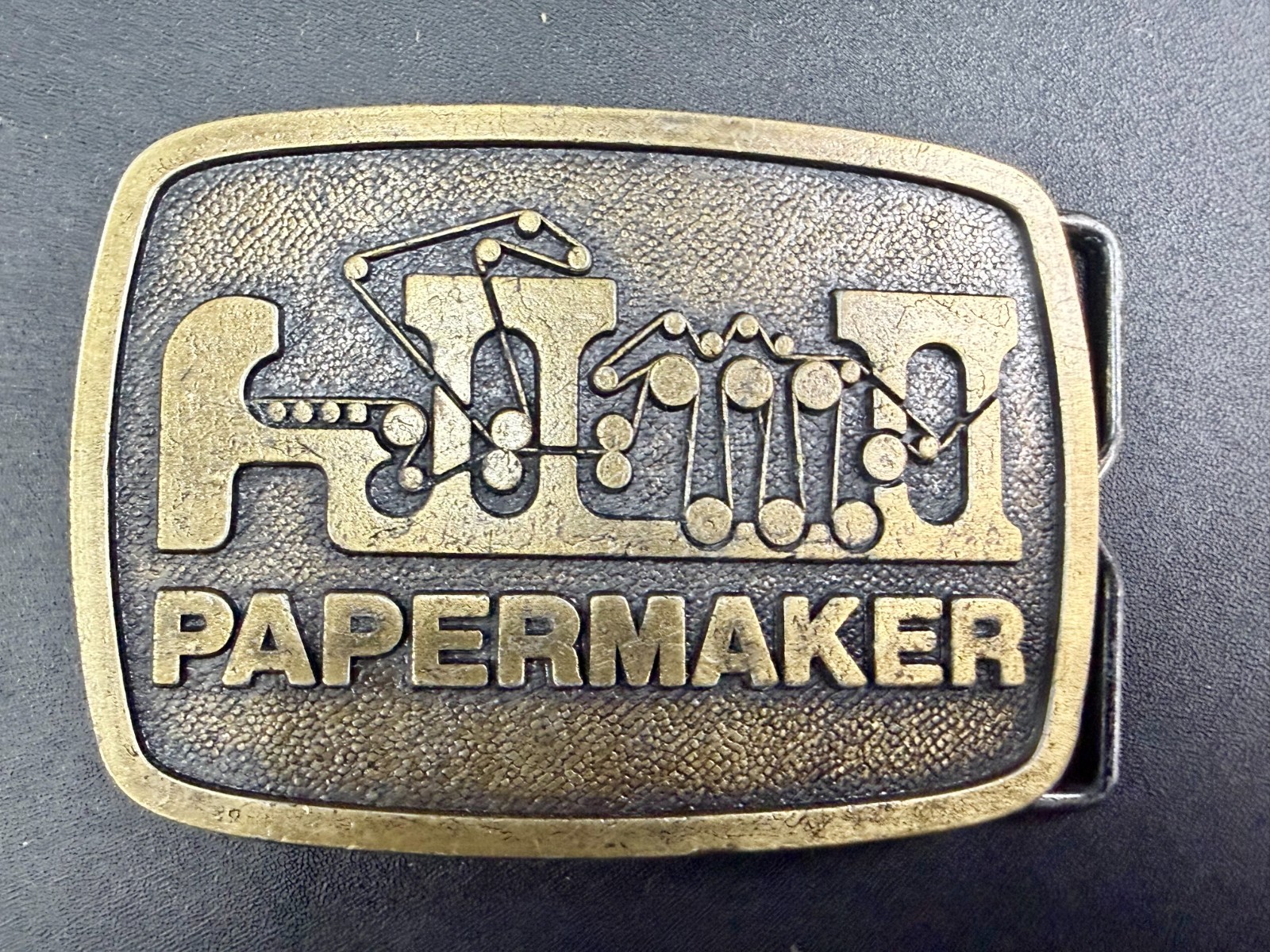 Papermaker Printing Press Advertisement Brass Tone 1978 Belt Buckle by AIO