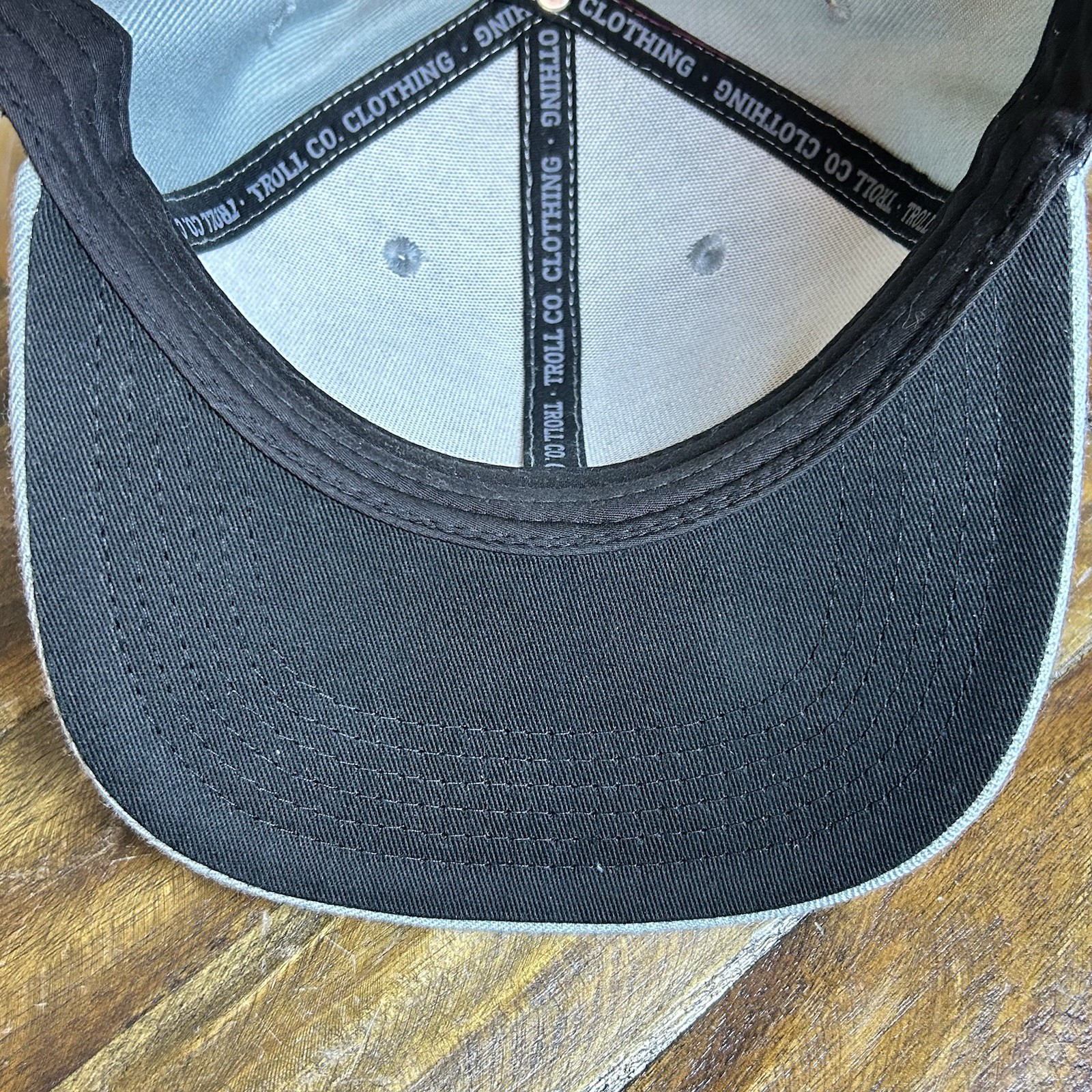 Troll Co Clothing Blue Collar Support Trucker Hat Gray Snapback Baseball Cap