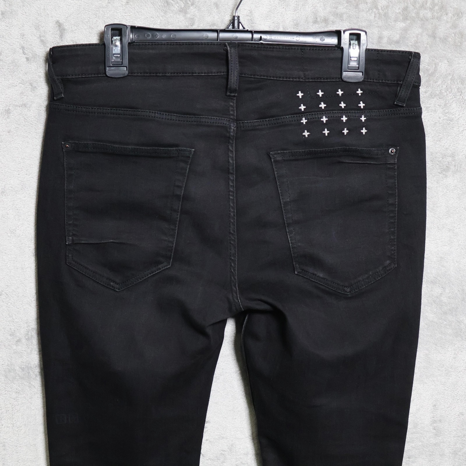 Ksubi Jeans Mens 34×26 Black Skinny Slim Charcoal Wash KM-50 Stretch Streetwear