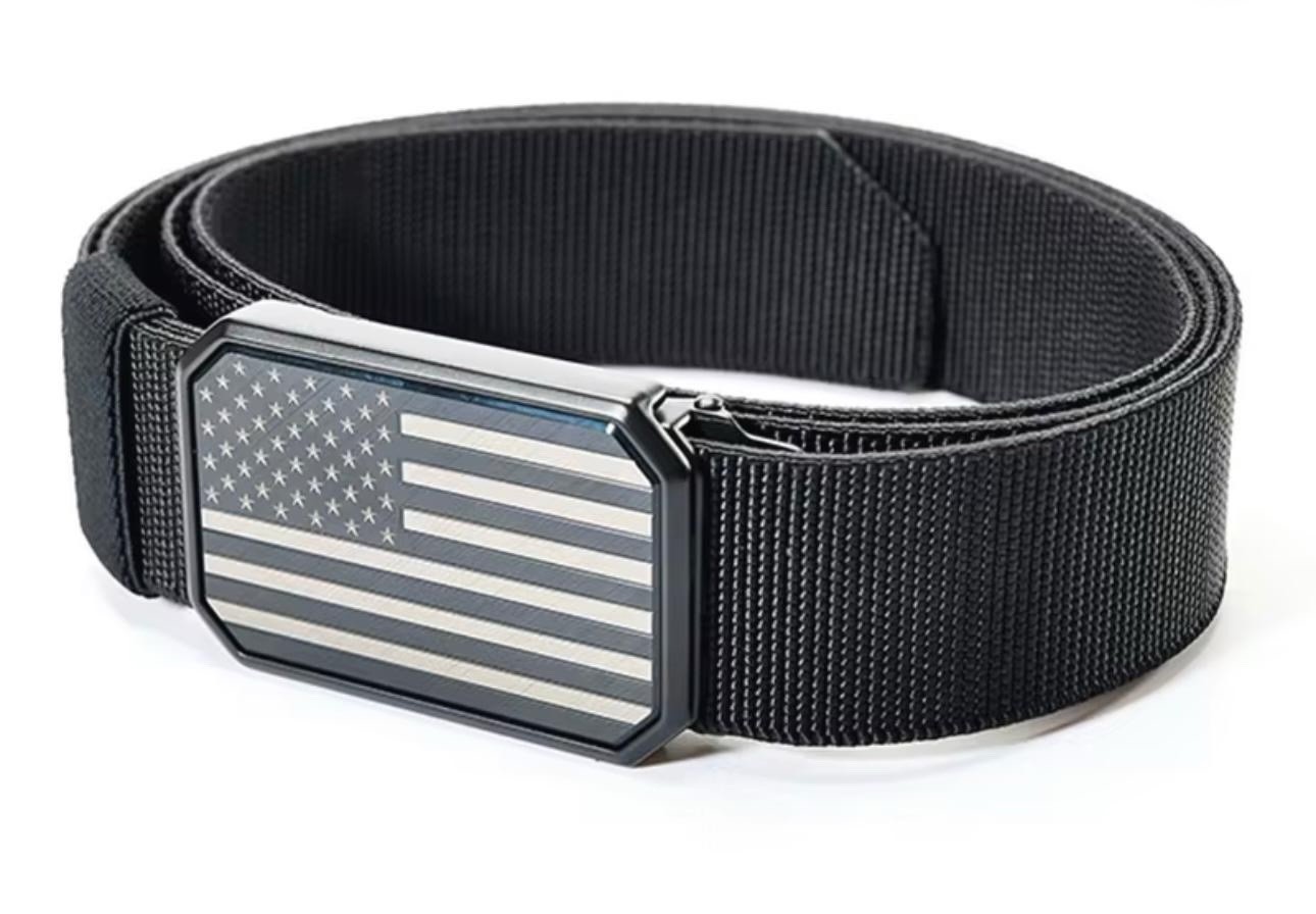 Magnetic Tactical Belt with American Flag Adjustable Fit