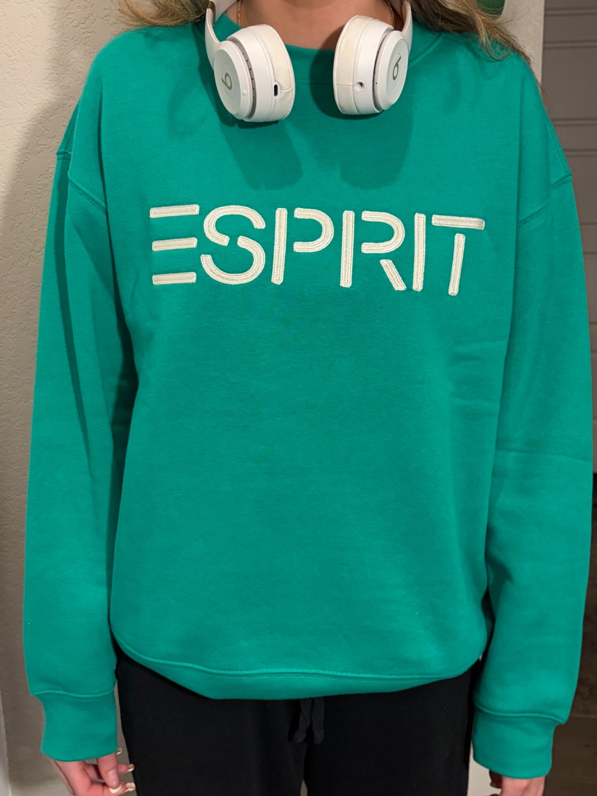 Esprit NWT Women’s Logo 80’s Crewneck Viral Cream, Blue, Green S M L XL XXL