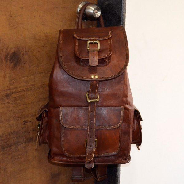 Handmade Backpack Top-Quality Genuine Vintage Leather Rucksack Travel Laptop Bag