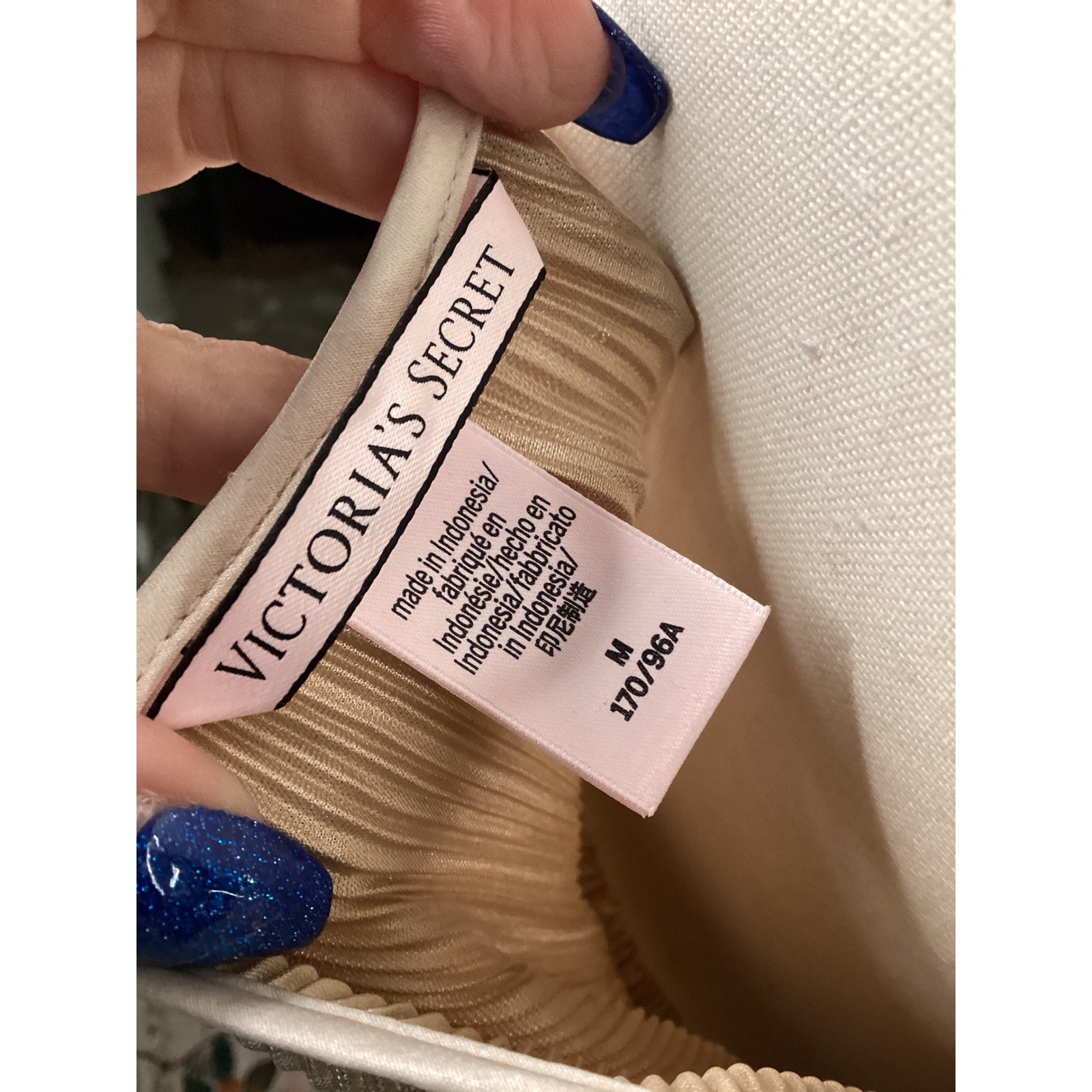 Victoria’s Secret Champagne Gold Pleated Romper Metallic Shimmer Sleepwear M