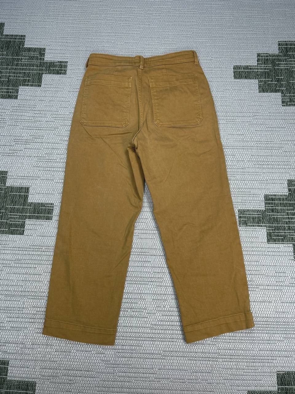 Everlane The Straight Leg Cropped Pants Women 8 Brown Cotton Stretch High Rise